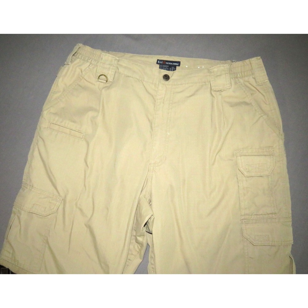 5.11 Tactical Khaki FLEX Waist Poly/Cotton Cargo Work Pants Men's 38 X 34
